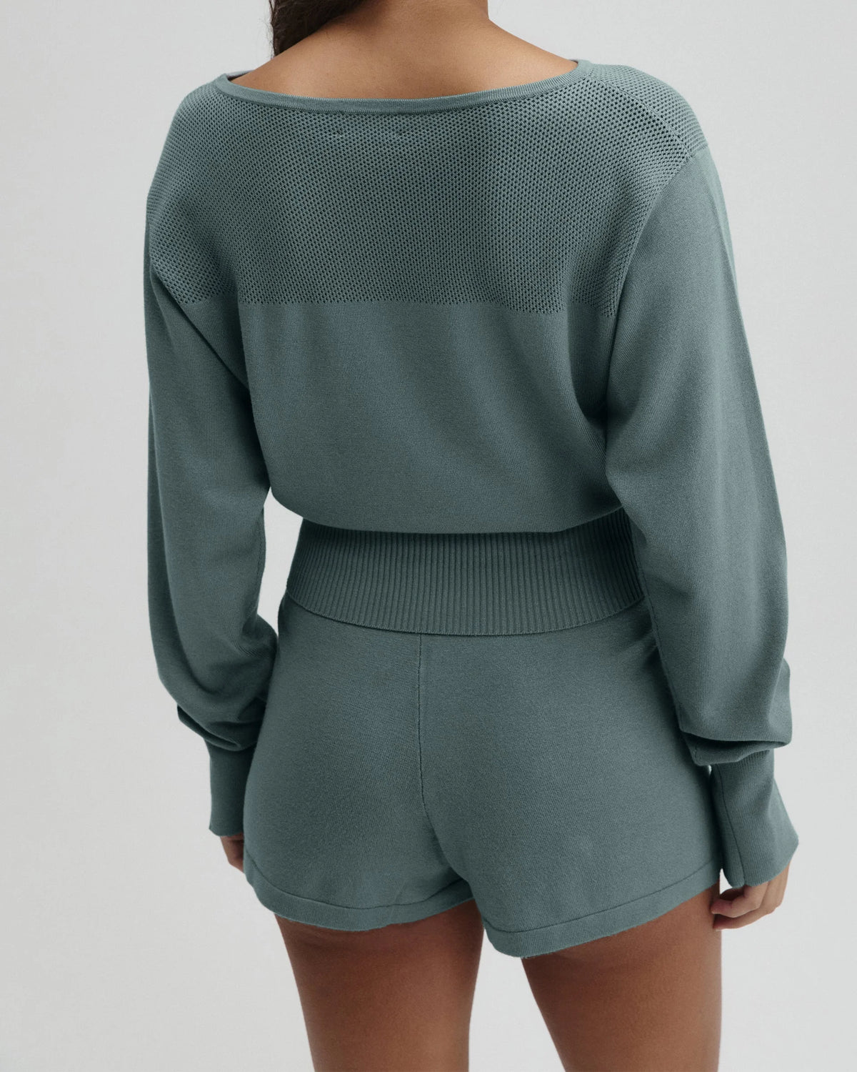 Fine Gauge Knit Shorts - Cloud Blue