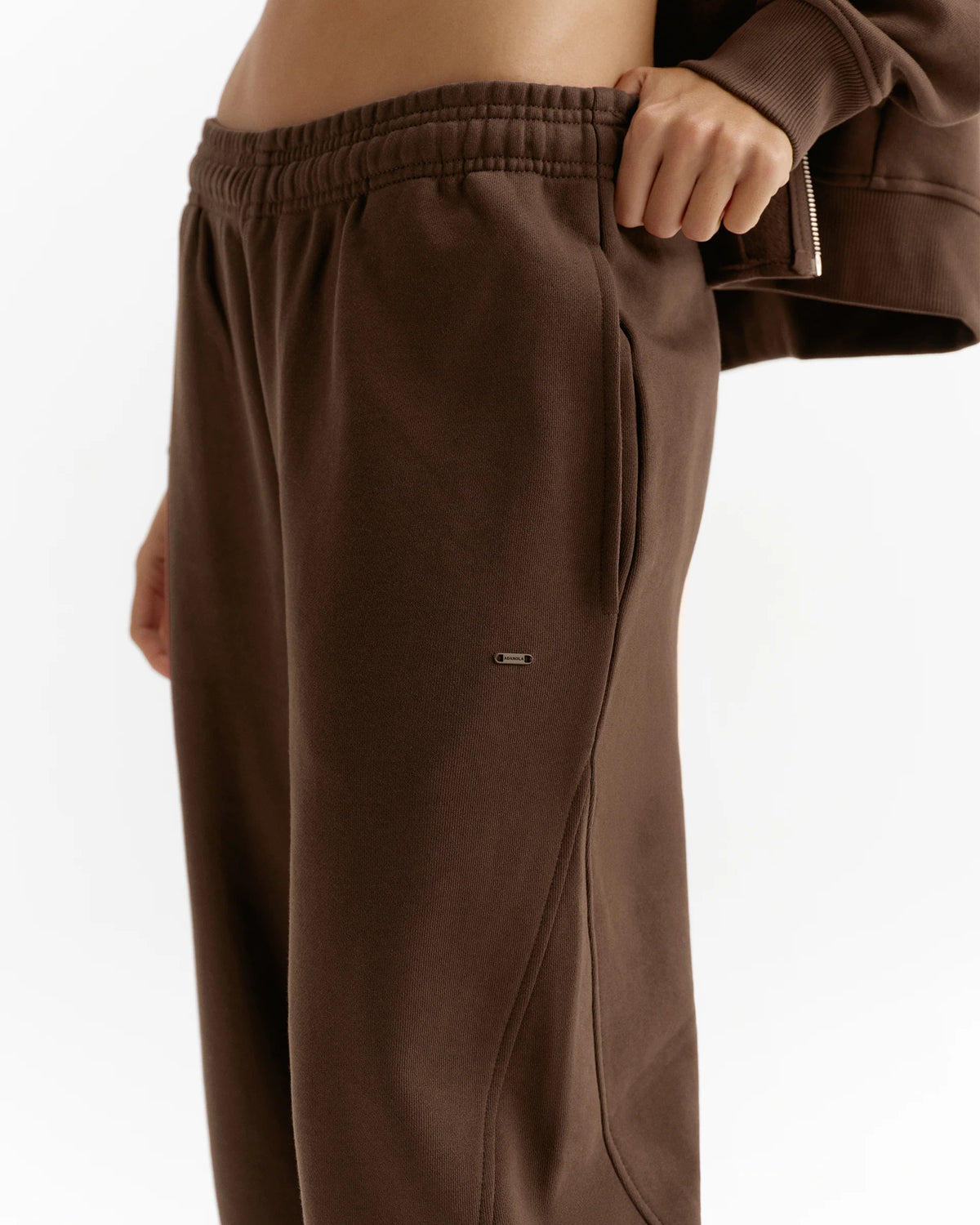 Barrel Leg Sweatpants Chocolate Brown