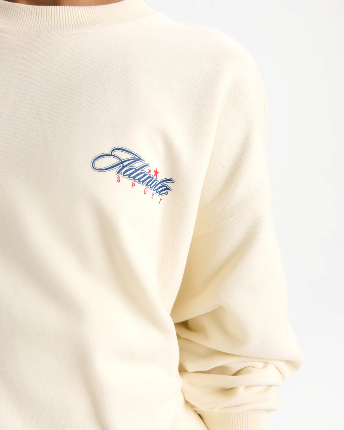 Varsity Collegiate Oversized Sweatshirt - Marshmallow White