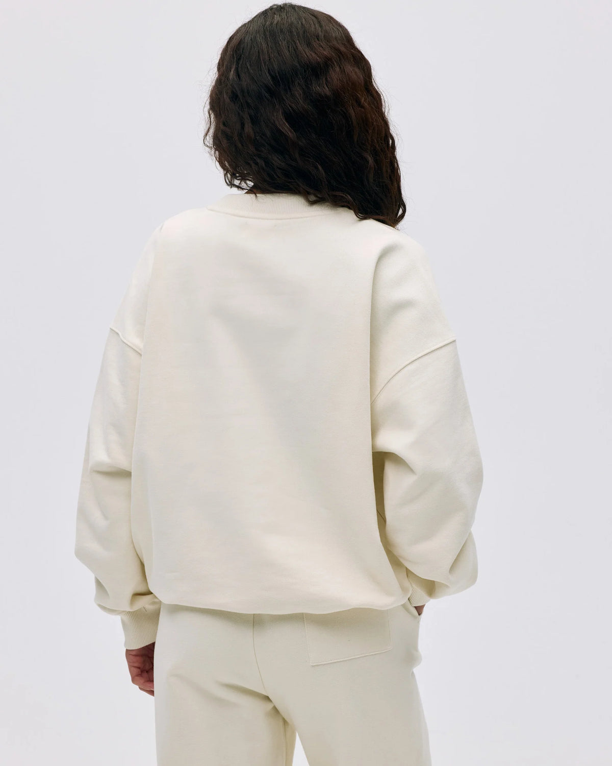 Varsity Oversized Sweatshirt - Marshmallow White/Midnight Blue