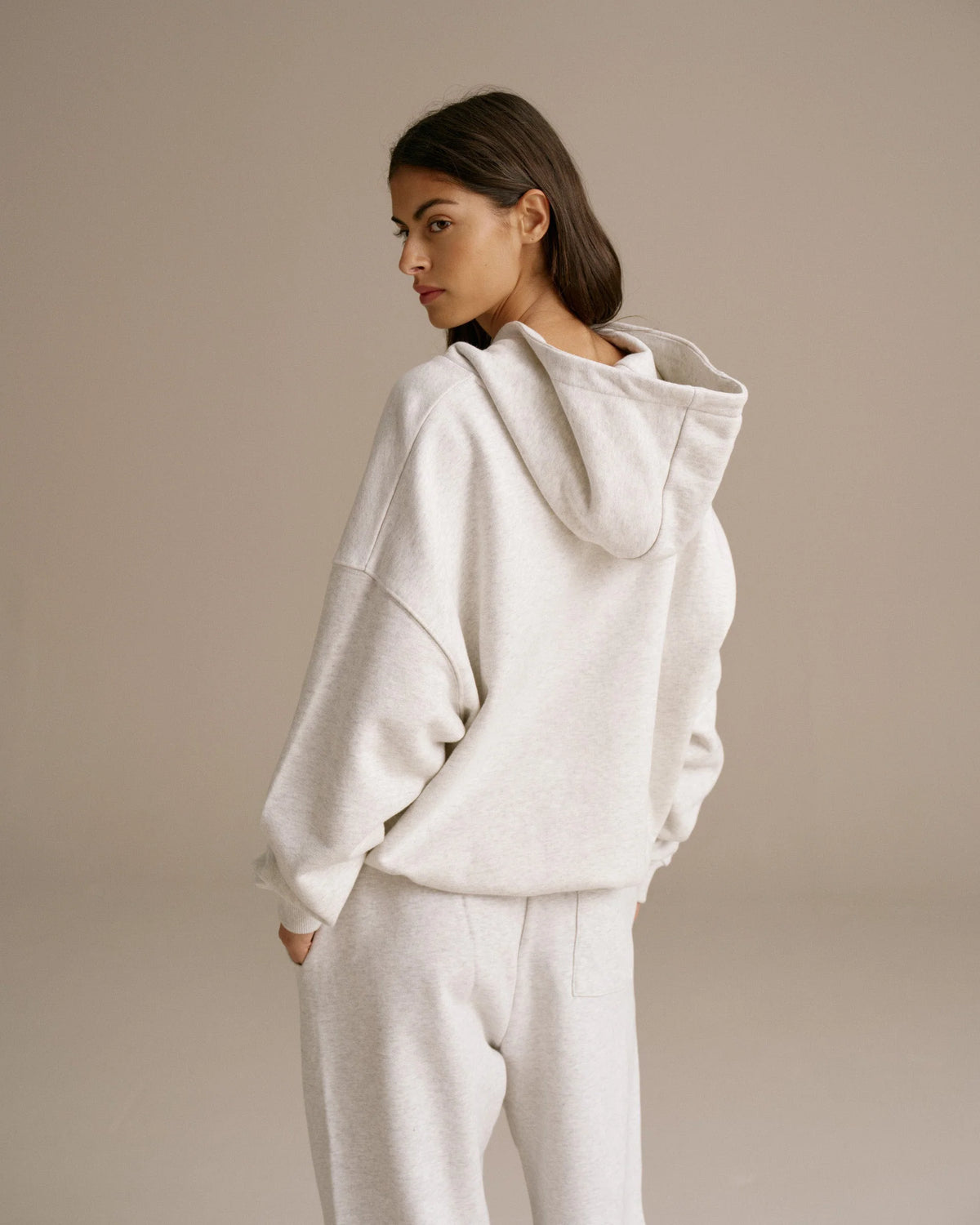 Oversized Hoodie Light Grey Melange