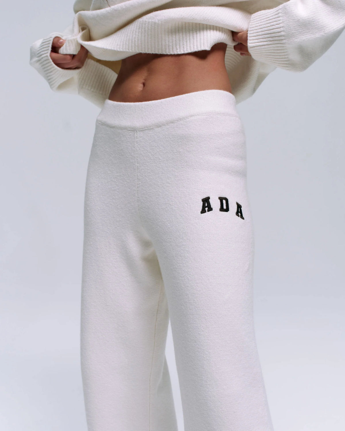 ADA Knit Straight Leg Sweatpants - Cream/Coffee Bean