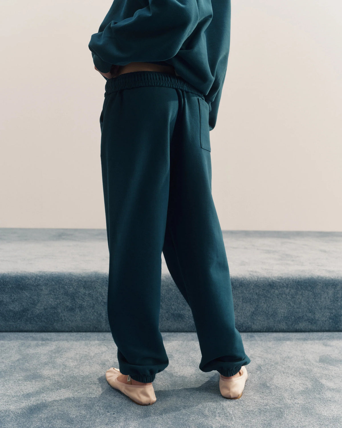 Cuffed Sweatpants Teal Blue