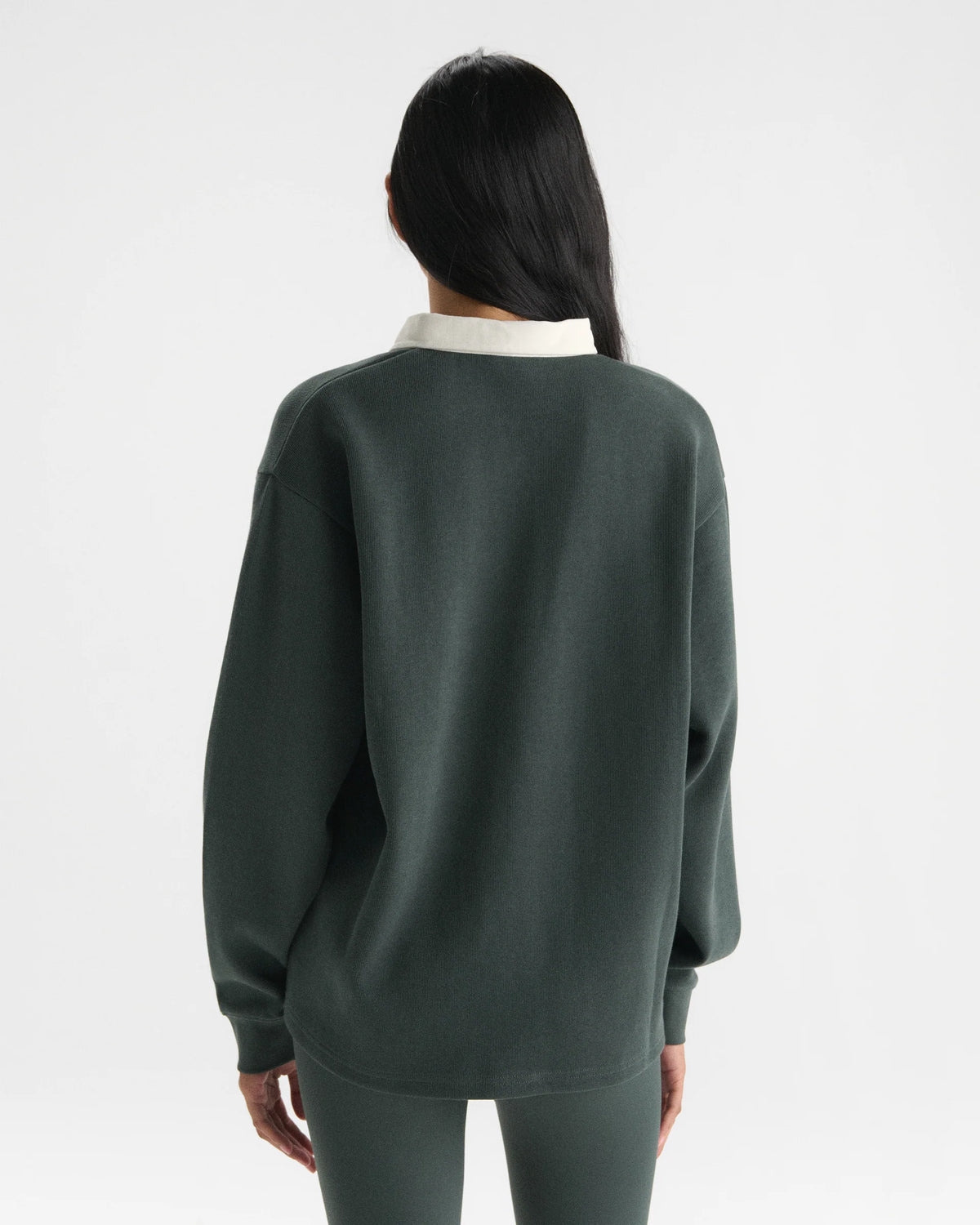 Varsity Oversized Rugby Top - Sea Green