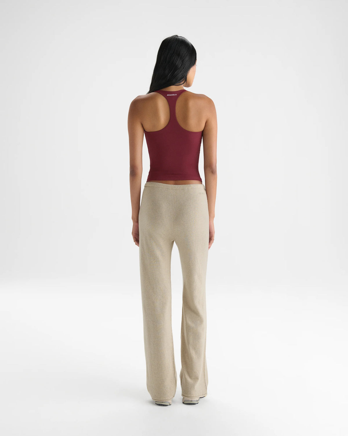 Knit Low Rise Roll Pants - Oatmeal Marl