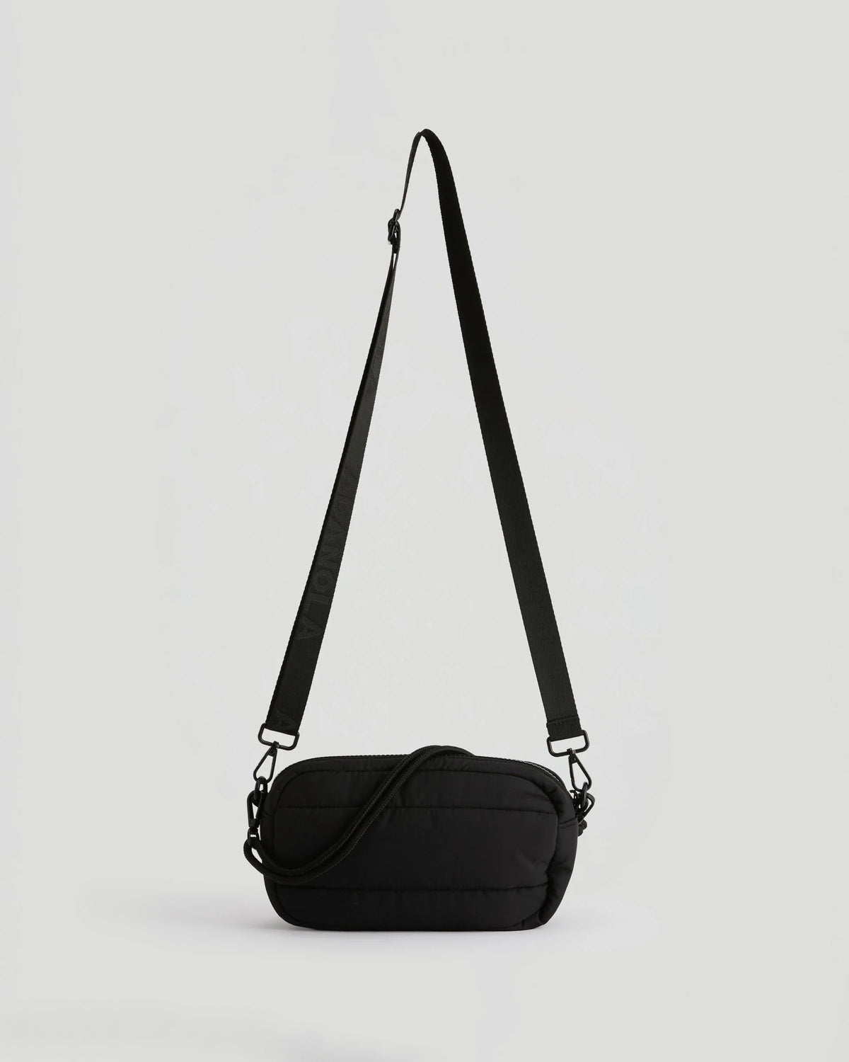 Small Branded Multi-Strap Bag - Black