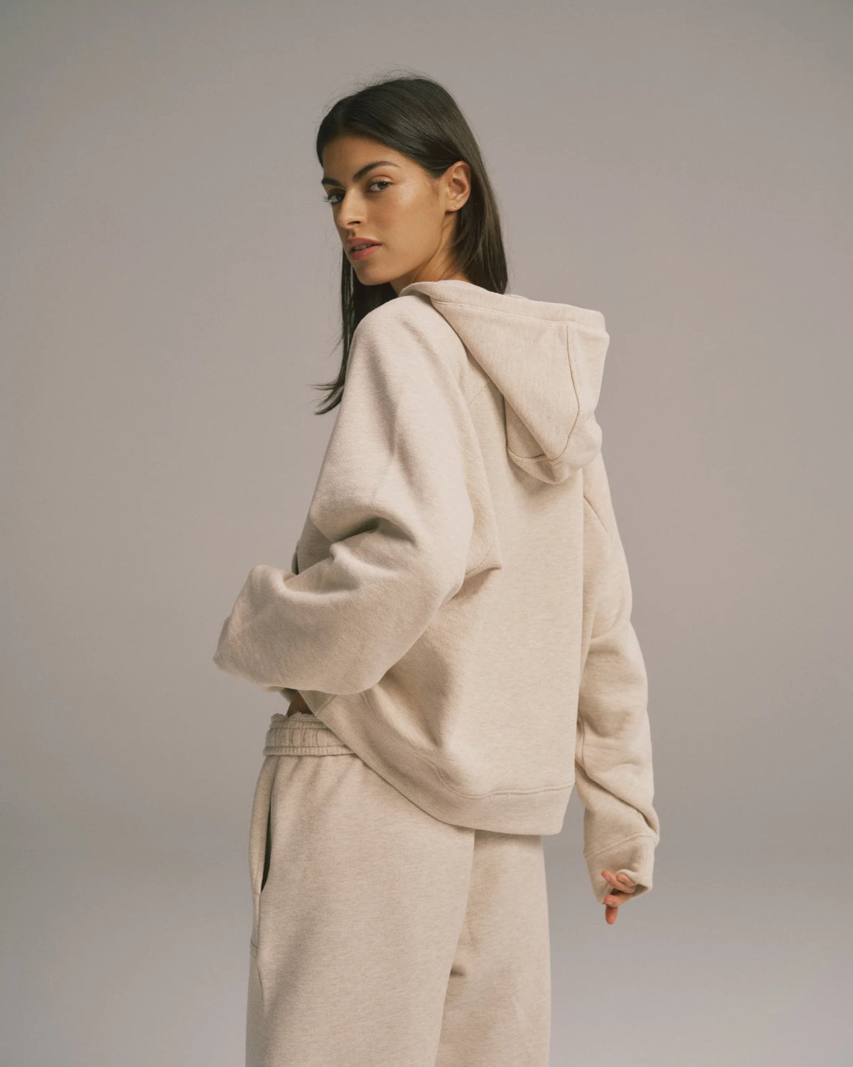 Oversized Hoodie Oatmeal Melange