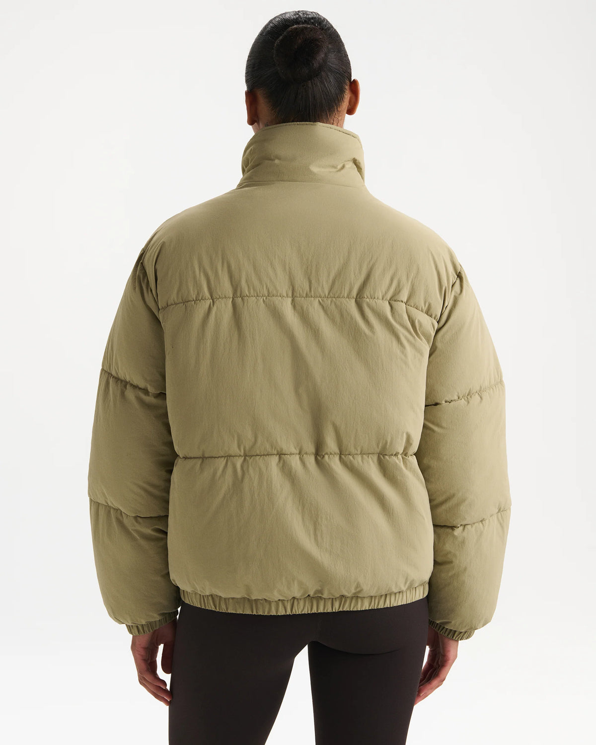 Funnel Neck Puffer Jacket - Pistachio Green