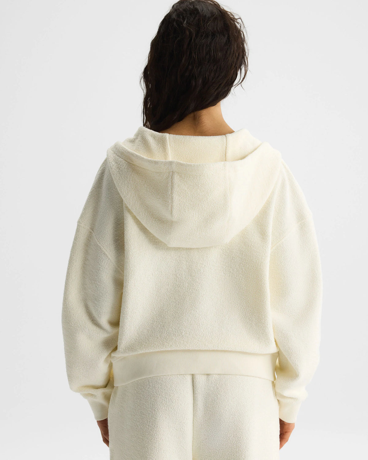 Zip Through Hoodie  Marshmallow White