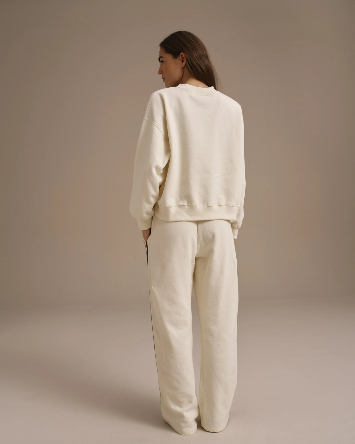 Loose Fit Straight Leg Sweatpants Marshmallow White