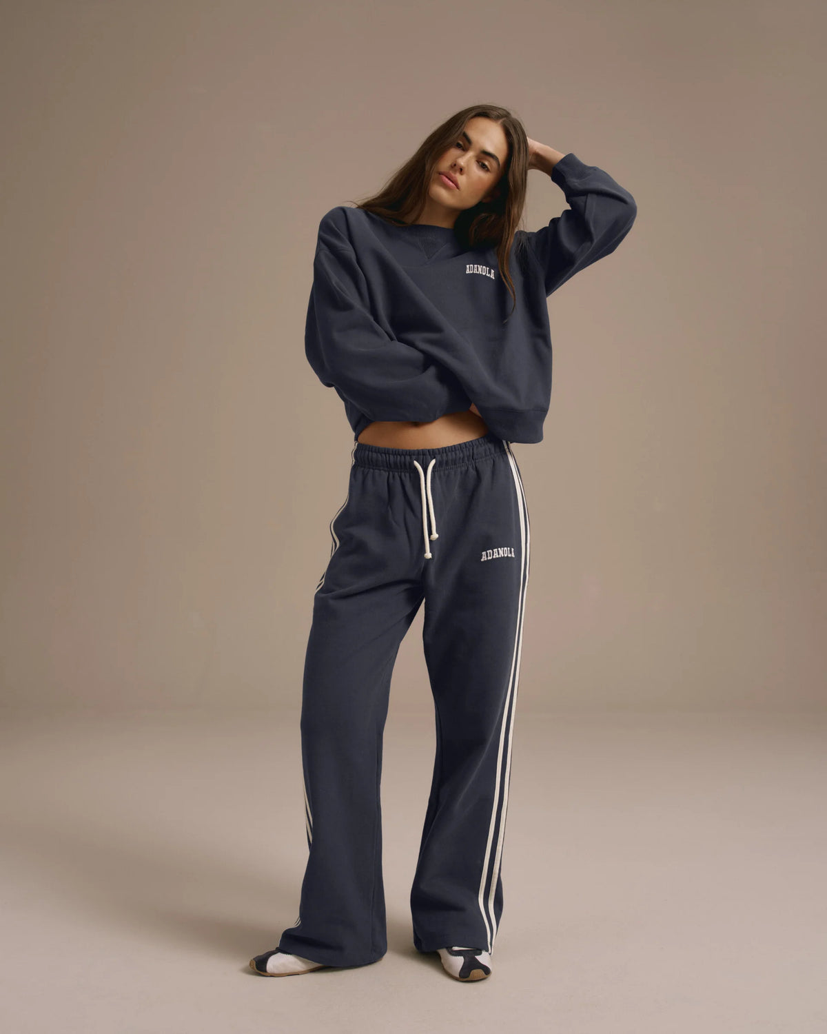 Loose Fit Straight Leg Sweatpants Midnight Blue