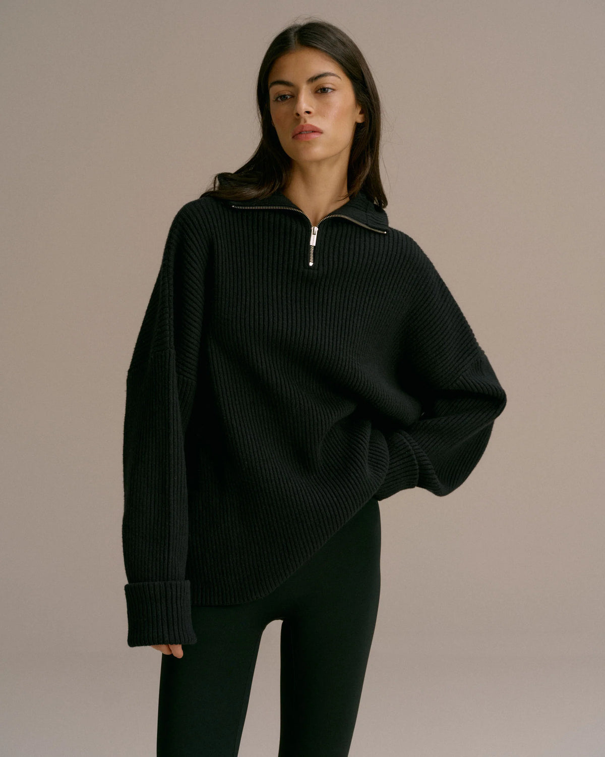 Balaclava Knit Hoodie - Black