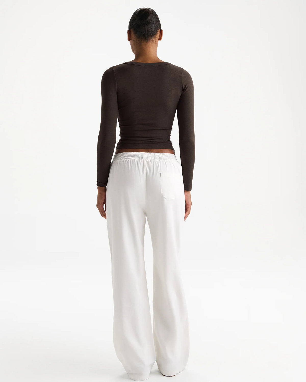 Cotton Pull on Pants - White