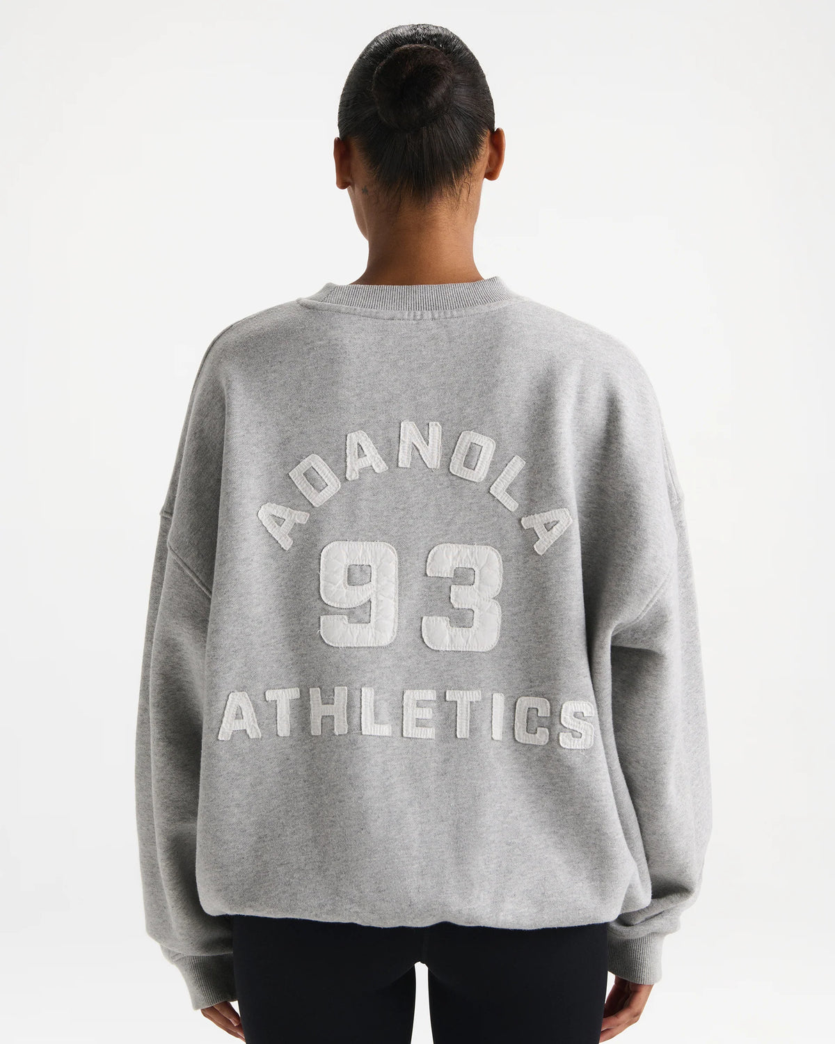 Varsity Oversized Sweatshirt - Grey Melange/Marshmallow White