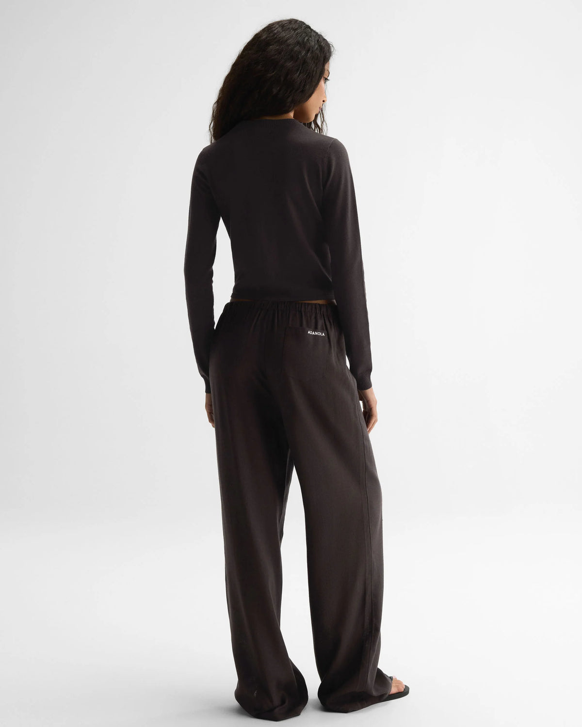 Linen Blend Pants - Coffee Bean