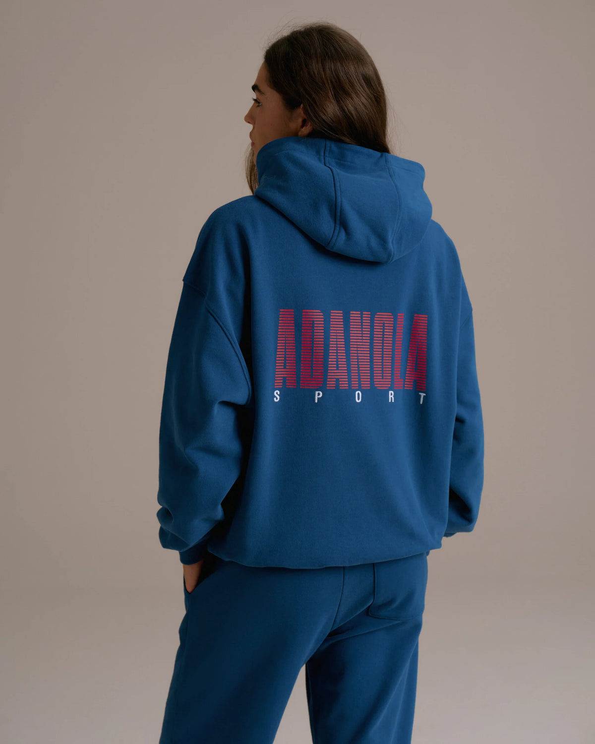 Oversized Hoodie Washed College Blue