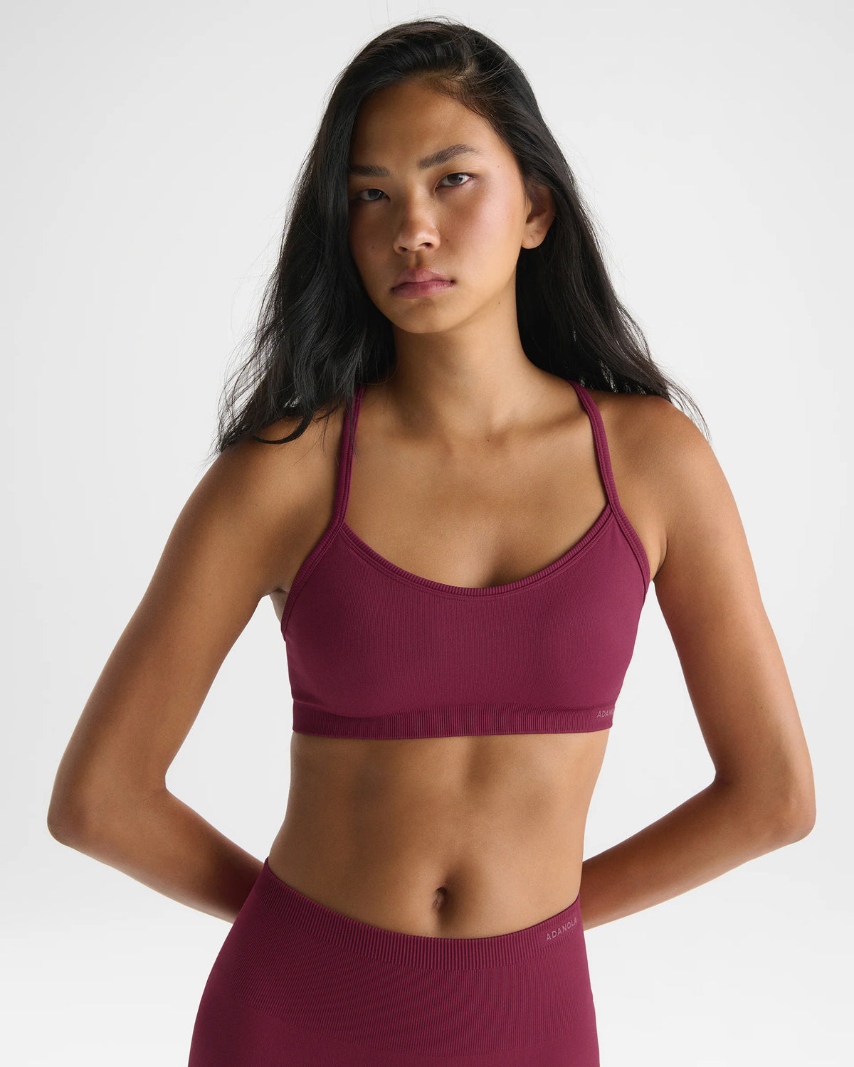 Classic Seamless Cross Back Bra - Berry Red