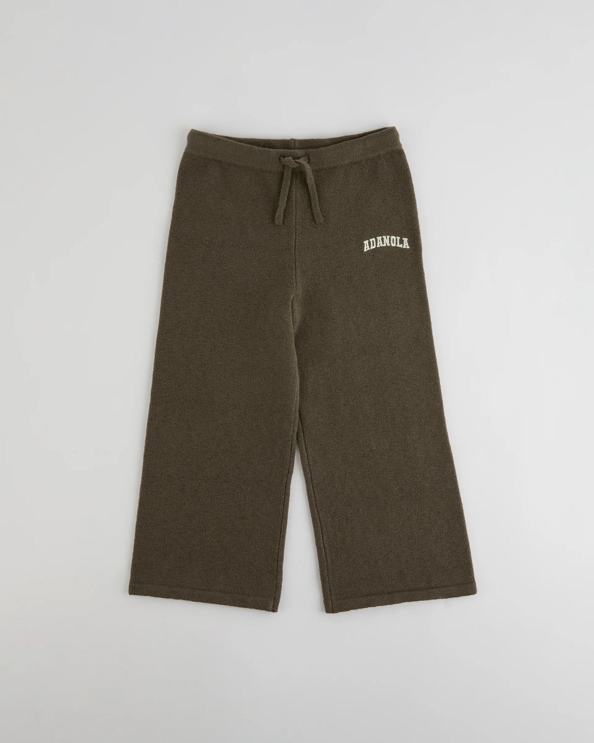 Mini Knit Straight Leg Trousers - Dark Cocoa Brown