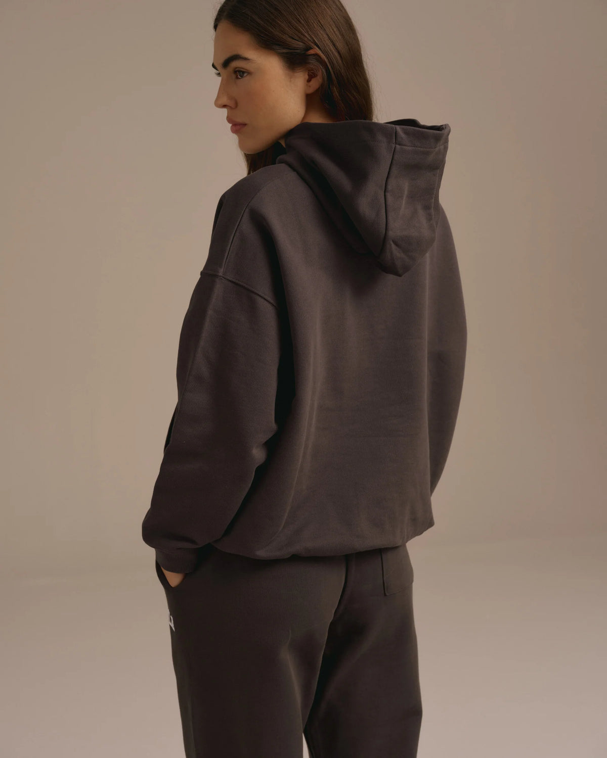 Oversized Hoodie Washed Coffee Bean