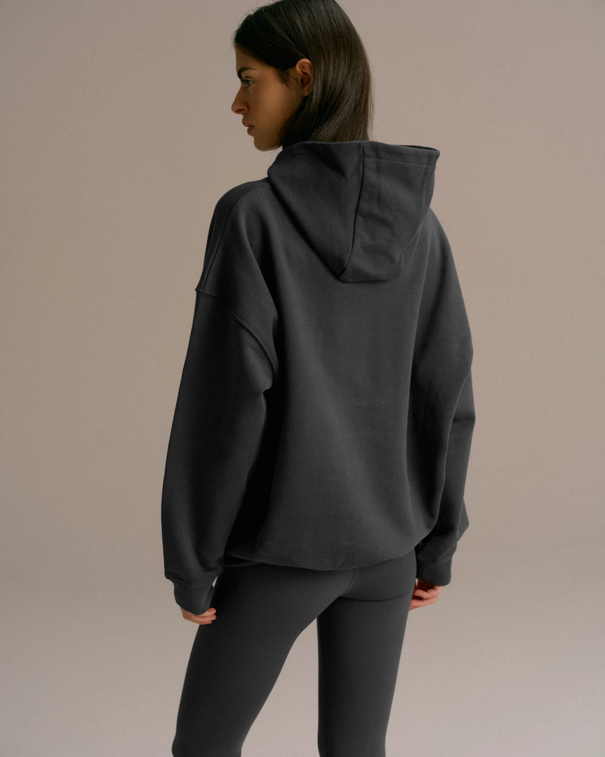 Oversized Zip Through Hoodie Graphite Grey