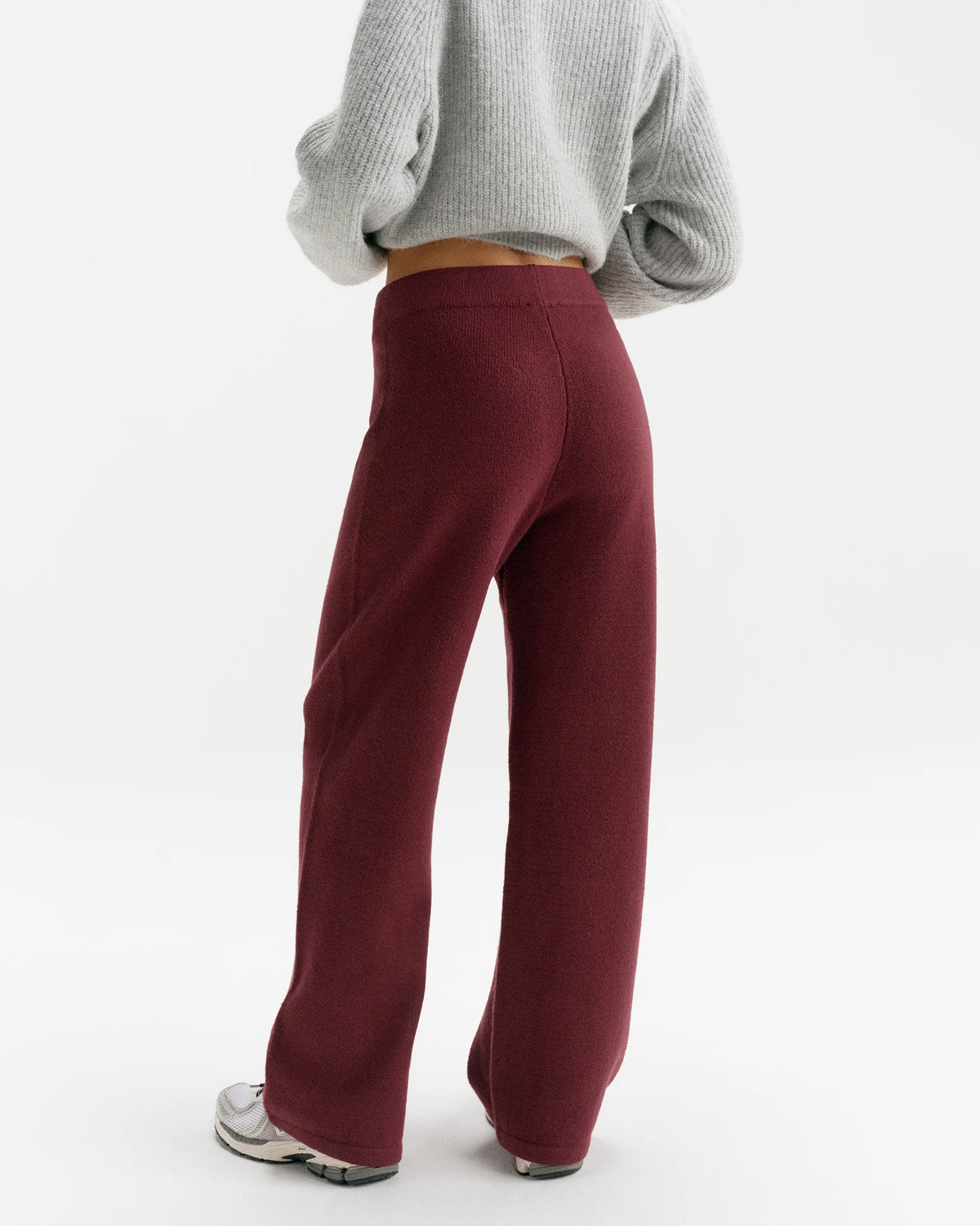 Knit Straight Leg Sweatpants - Damson Red