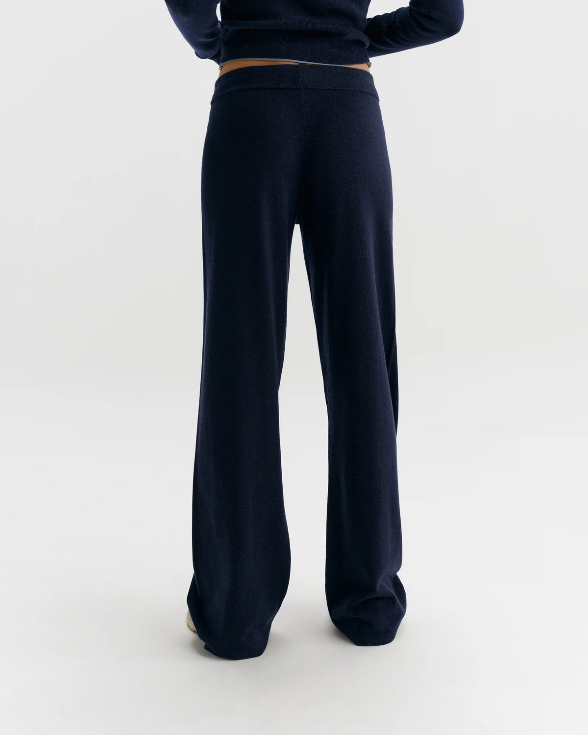 Adanola Knit Straight Leg Trousers - Navy Blue