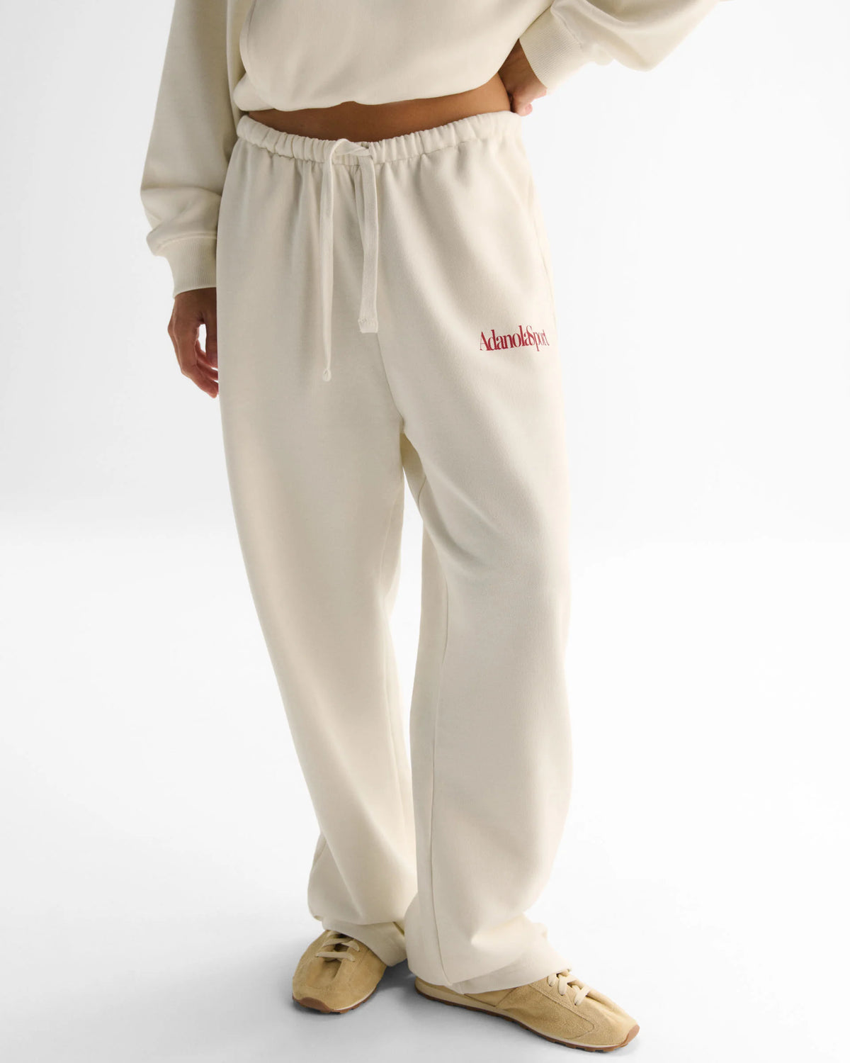 Loose Fit Straight Leg Sweatpants Marshmallow White