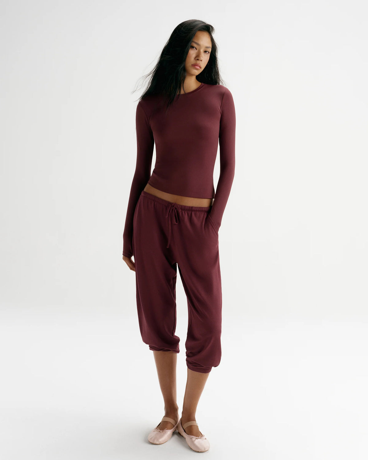 Ultimate Long Sleeve Top - Damson Red