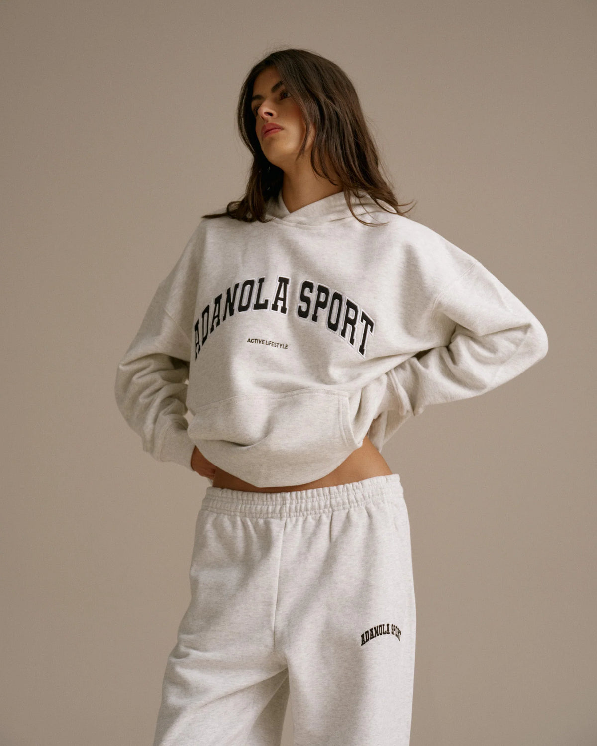 Oversized Hoodie - Light Grey Melange