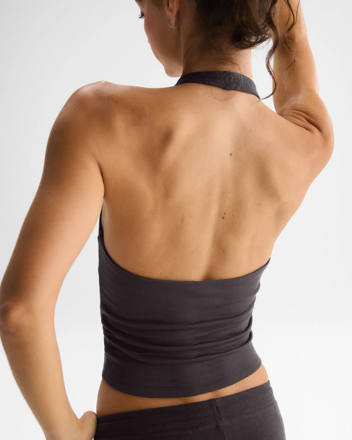 Modal Soft Halter Neck Tank Top - Coffee Bean