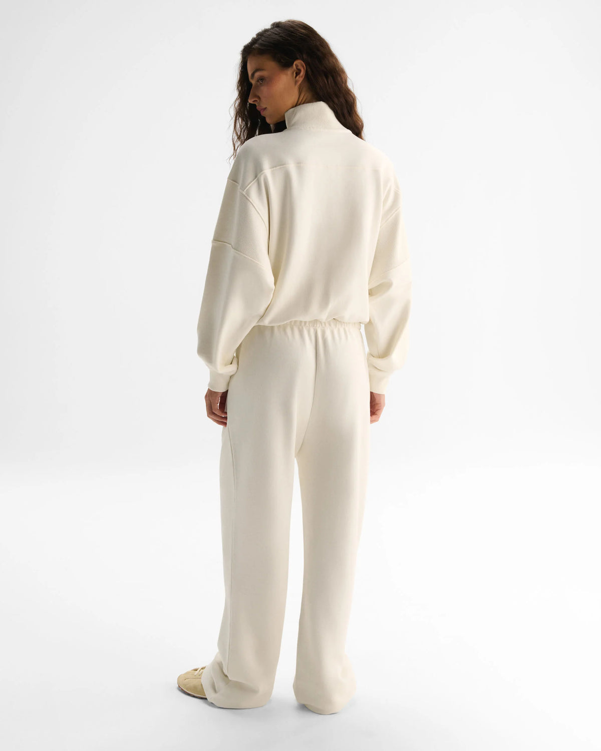 Loose Fit Straight Leg Sweatpants Marshmallow White