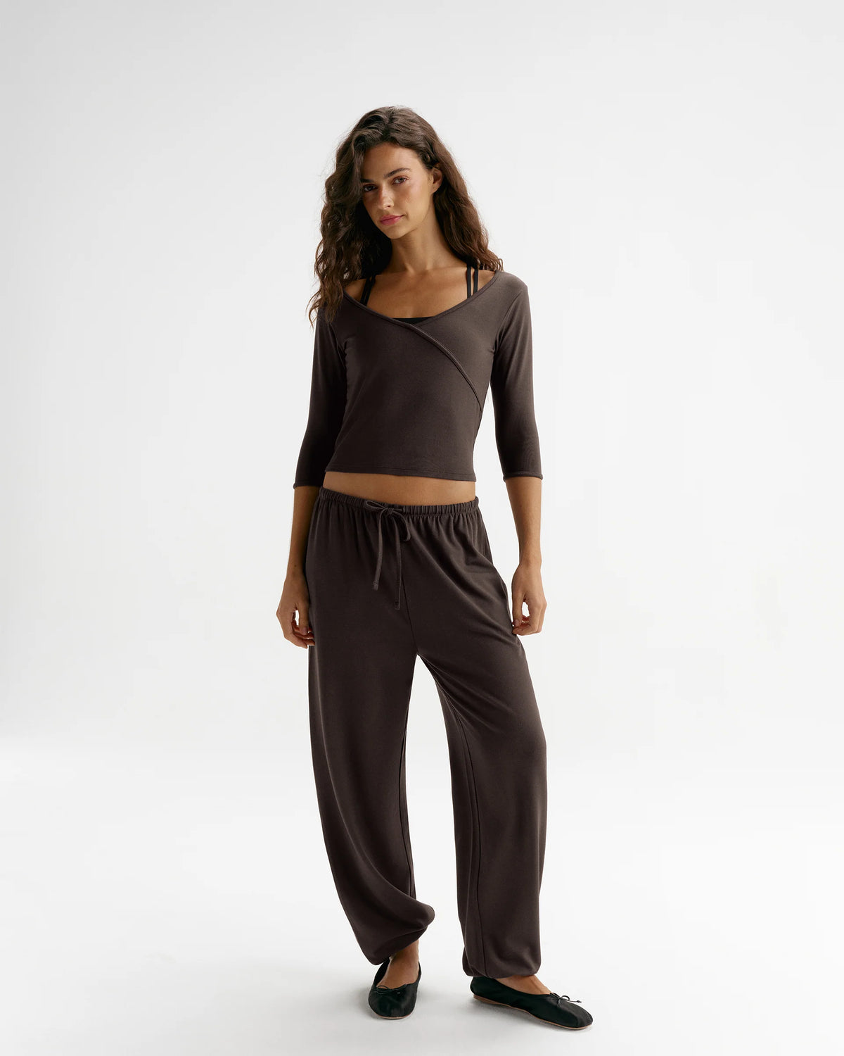 Modal Soft Lounge Cuffed Trousers - Coffee Bean