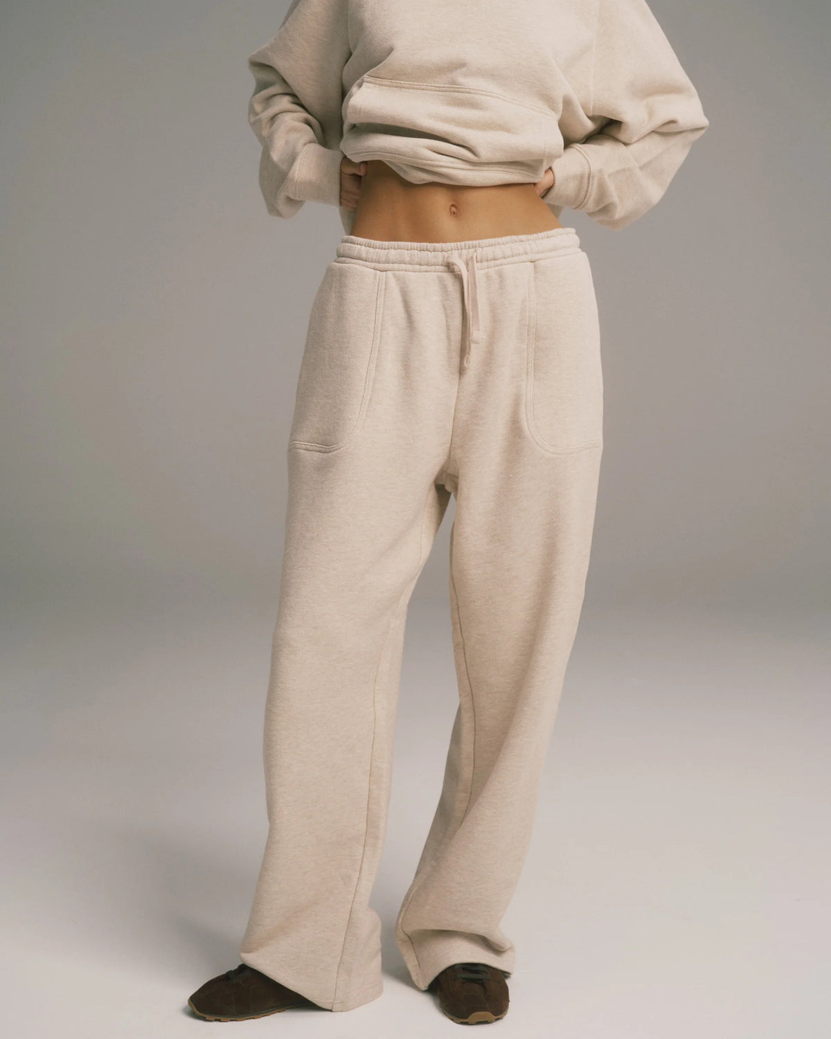 Straight Leg Sweatpants Oatmeal Melange