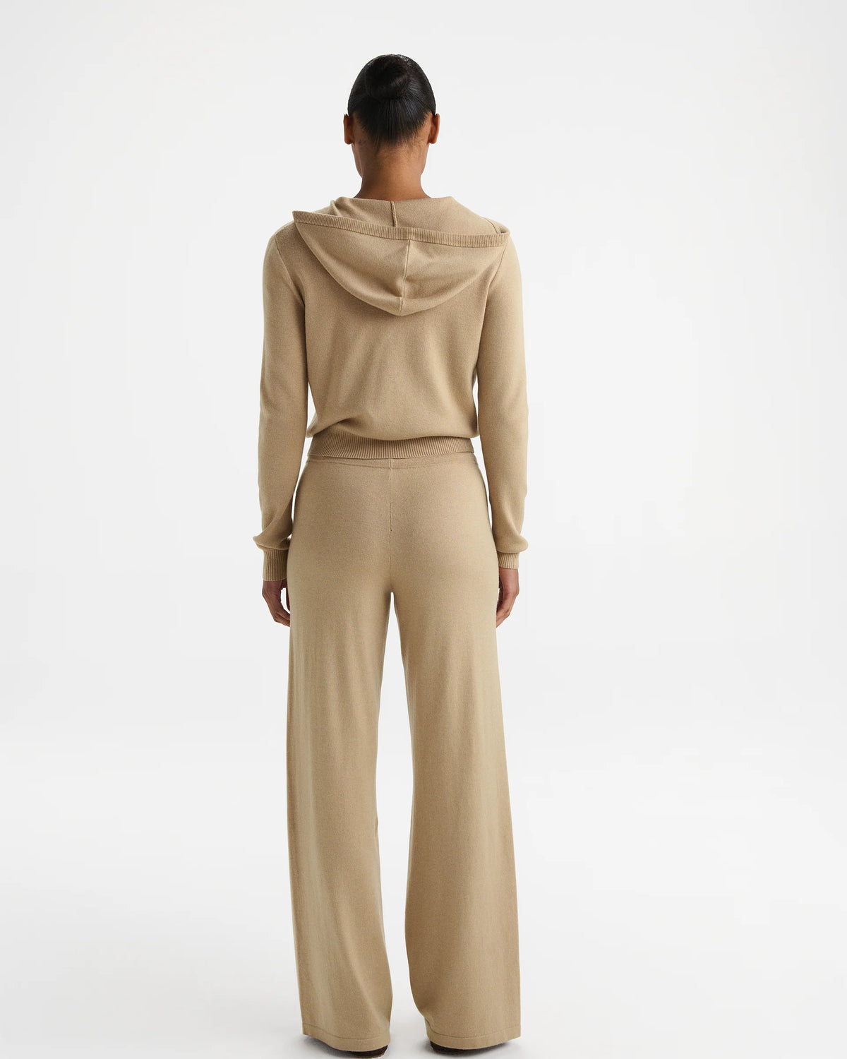 Knit Low Rise Straight Leg Pants - Almond