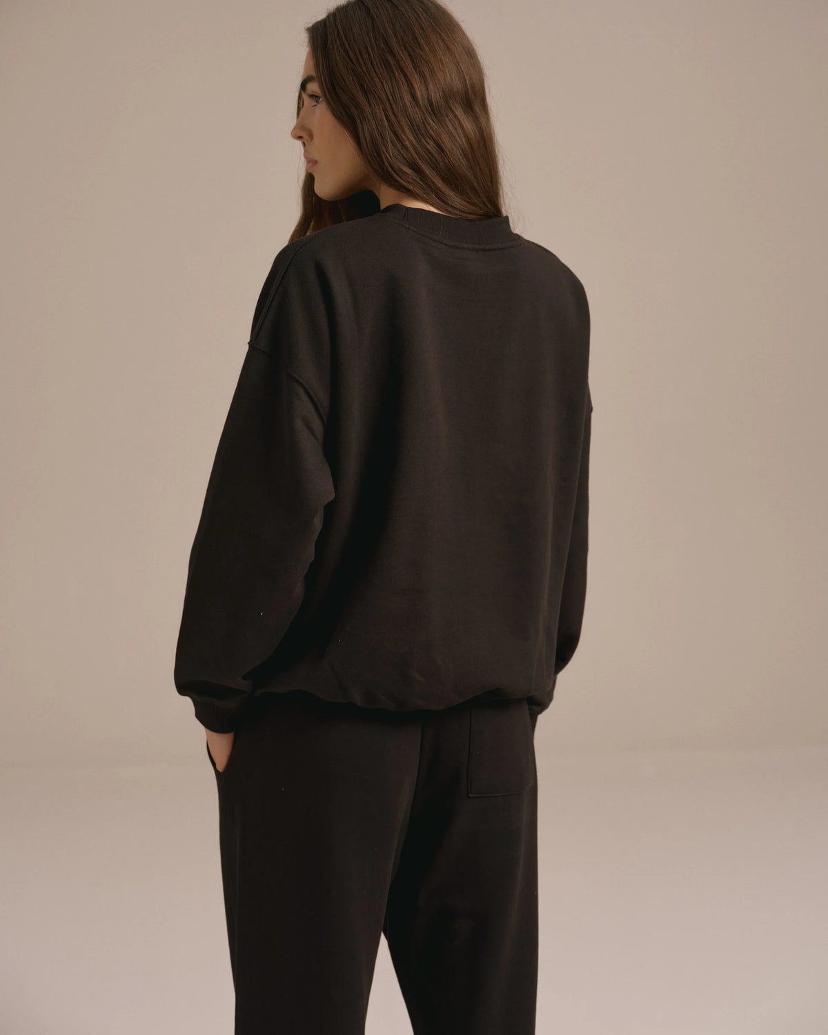 Varsity Oversized Sweatshirt - Black
