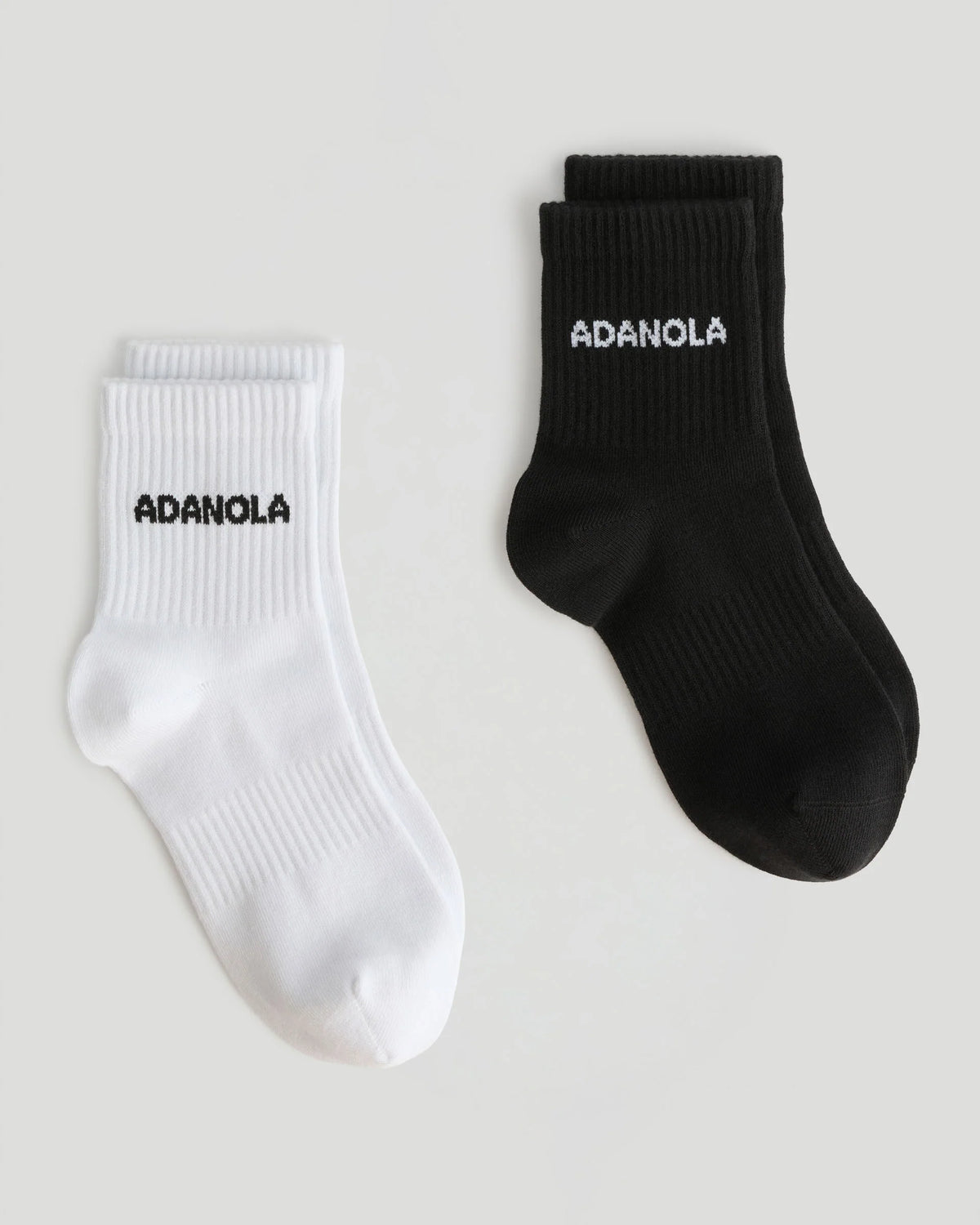 2 Pack Mid Length Socks - White/Black