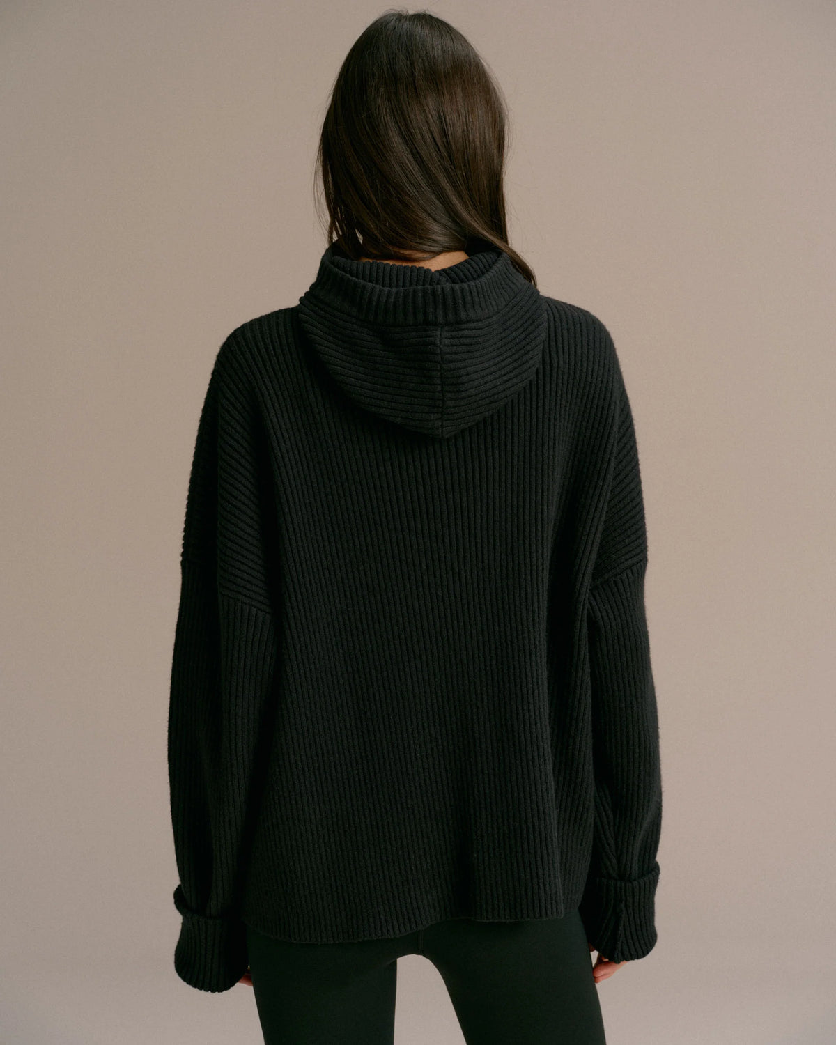 Balaclava Knit Hoodie - Black