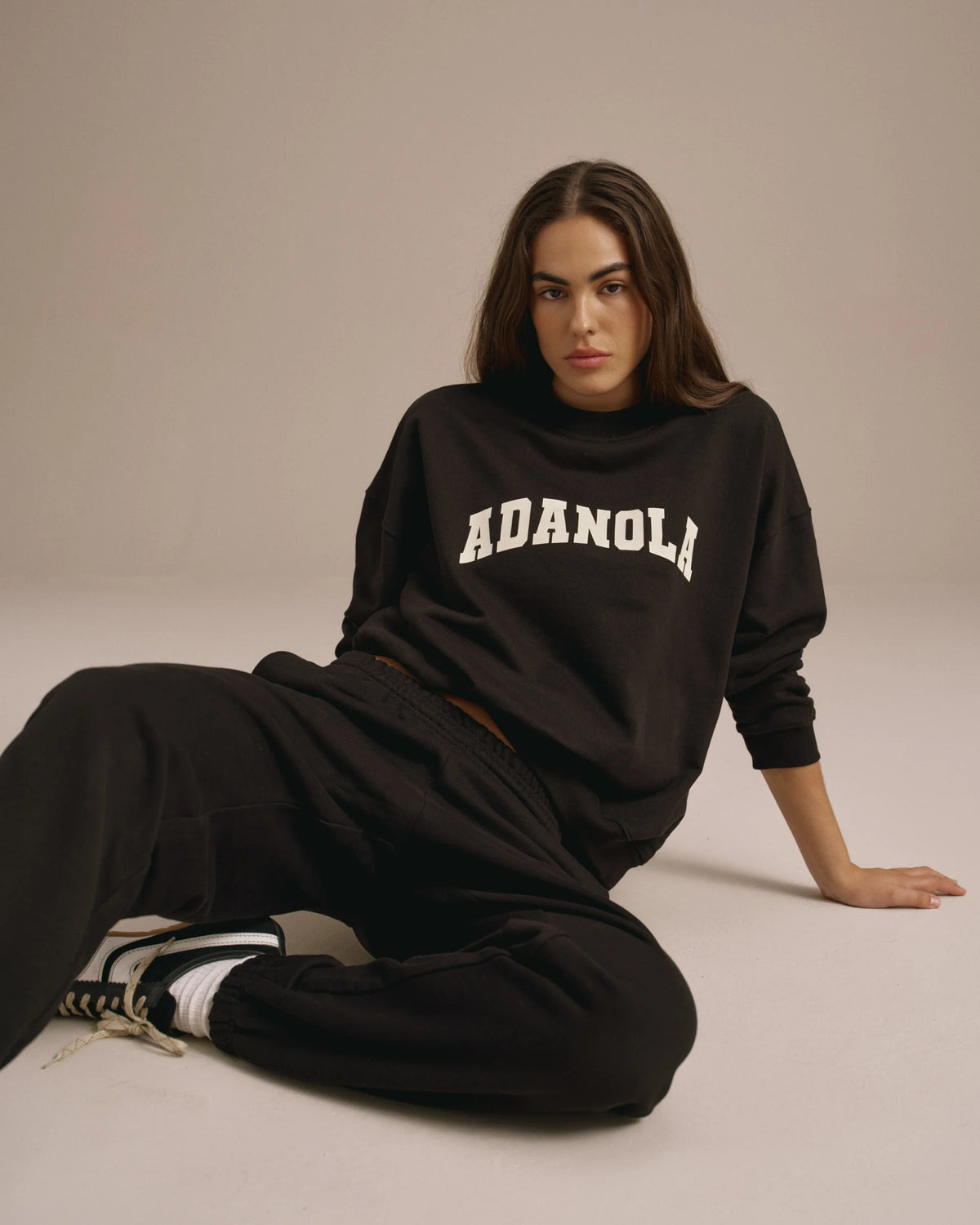 Varsity Oversized Sweatshirt - Black