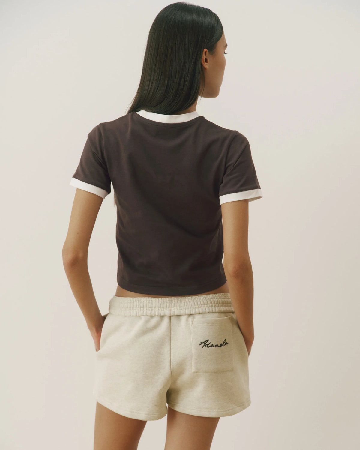 Contrast Detail Classic T-shirt - Coffee Bean/Marshmallow White
