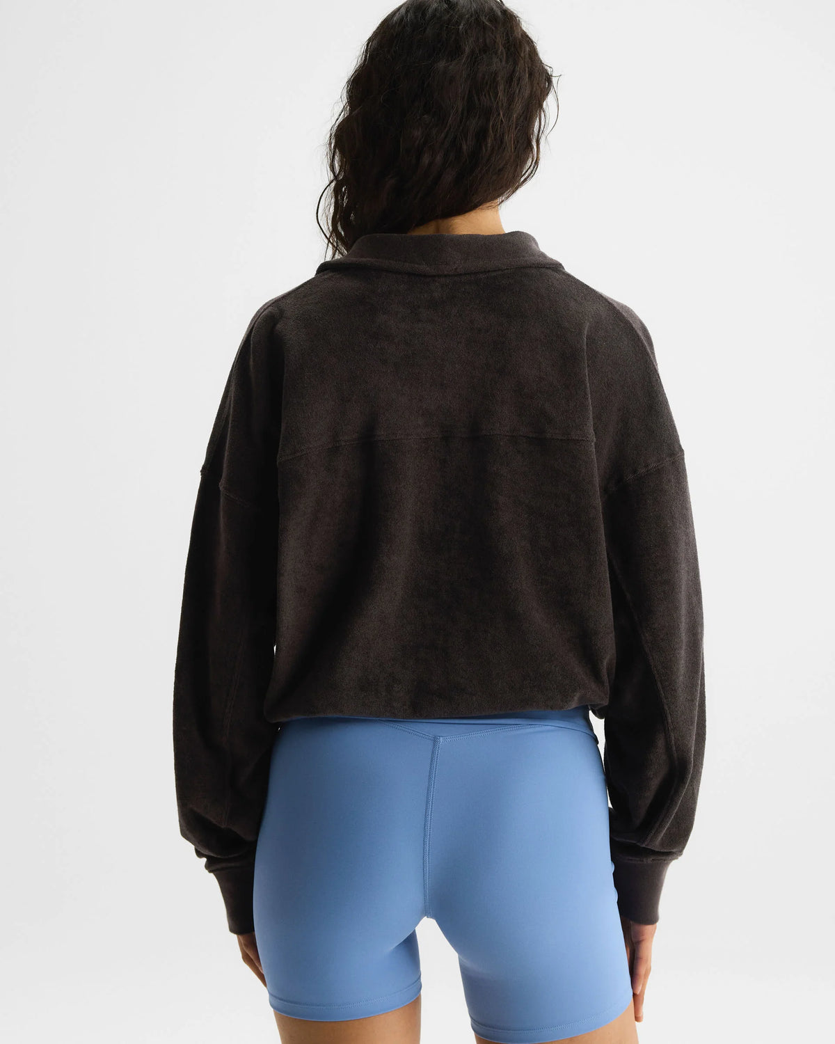 Terry Towelling Tie Hem Jacket - Coffee Bean