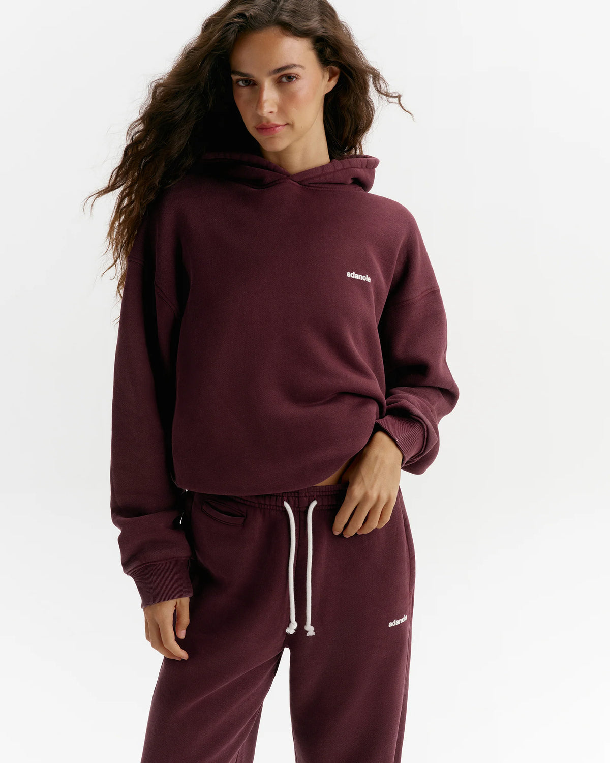 Vintage Relaxed Hoodie  Damson Red