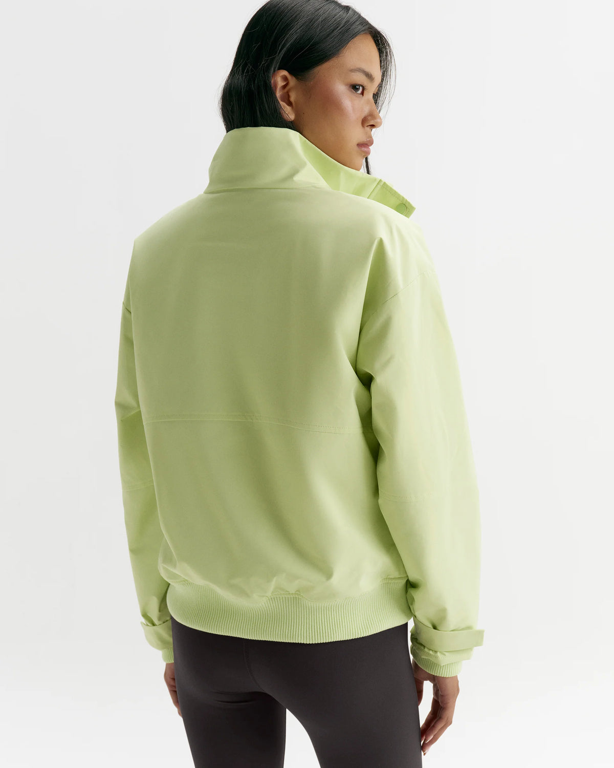 Funnel Neck Technical Jacket - Lime Cream