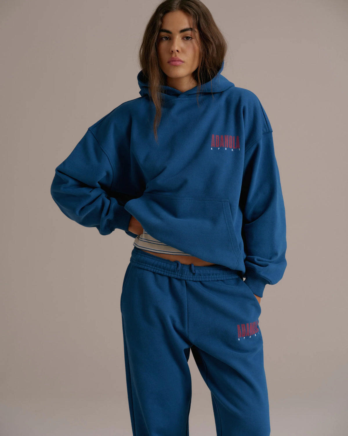 Oversized Hoodie Washed College Blue